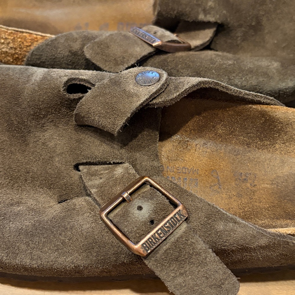 Birkenstock Boston Suede Soft Leather Footbed Shoes Mocha Euro Size 41 - Picture 7 of 9
